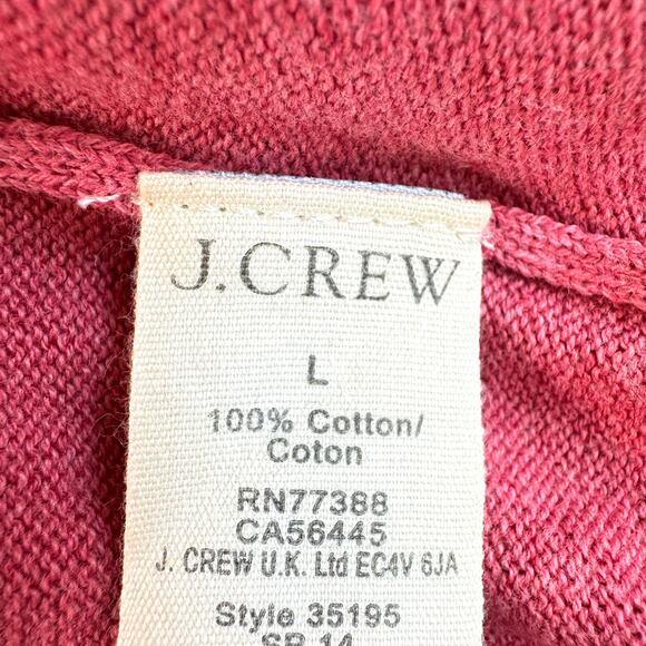 J. Crew Mens V Neck Knit Sweater Size L Pullover Long Sleeve Salmon Red - Picture 4 of 6